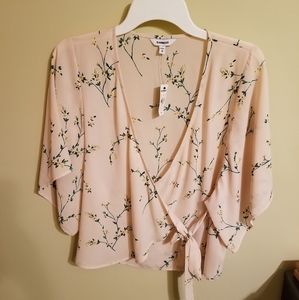 Express floral wrap top